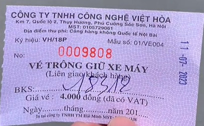 giá gửi xe máy sân bay nội bài Hà Nội
