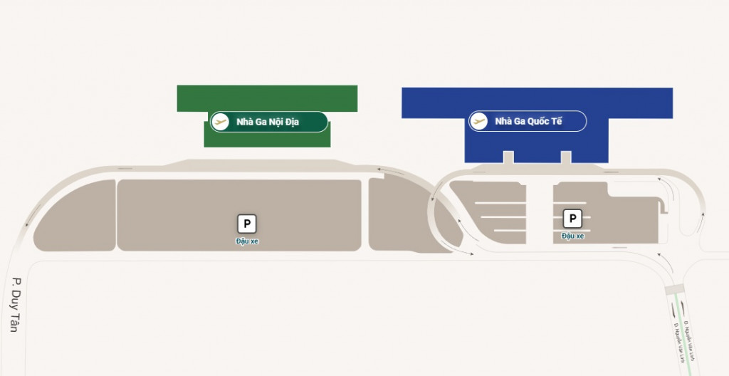 cách vào bãi gửi xe sân bay Đà Năng