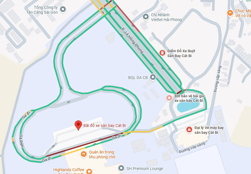bản đồ đường vào sân bay Cát Bi